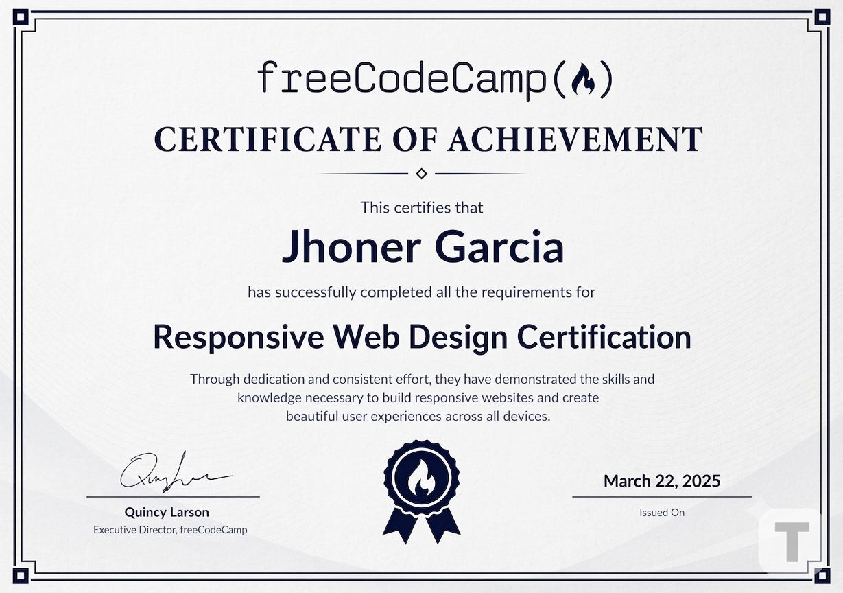 Responsive Web Design certificate